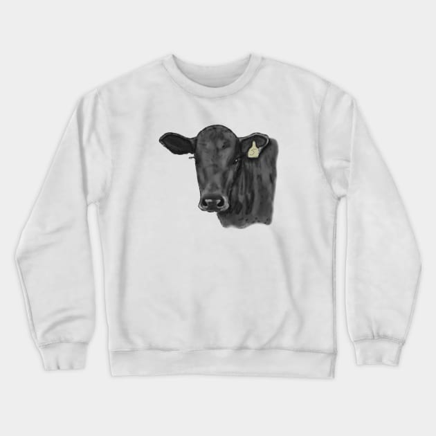 Black Cow Crewneck Sweatshirt by HB Loves Crafts